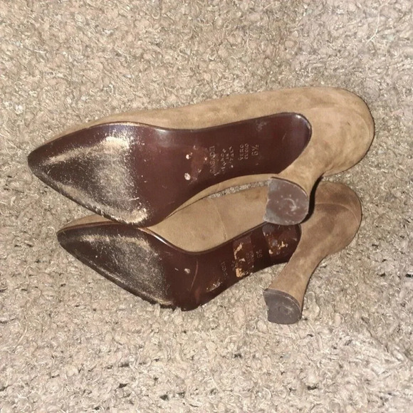 CASADEI-Mid-Brown Suede Classic Pumps-Spool Heels-Size 6.5-Excellent - Picture 7 of 7